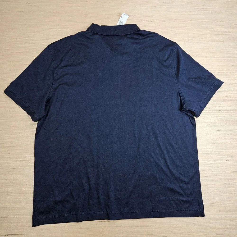 Banana Republic Luxe Touch Polo Men XL Navy Short Sleeve Cotton NEW